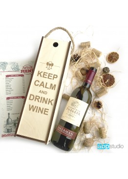 Коробка- пенал под бутылку вина/шампанского с гравировкой KEEP CALM 2021
